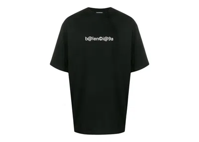 Pre-owned Balenciaga Men's  Large Fit Symbolic T-shirt In Black/white