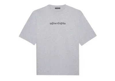 Pre-owned Balenciaga Men's  Large Fit Symbols T-shirt In Heather Grey/black