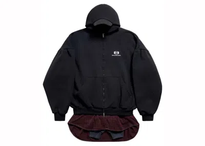 Pre-owned Balenciaga Men's  Layered Hoodie In Black