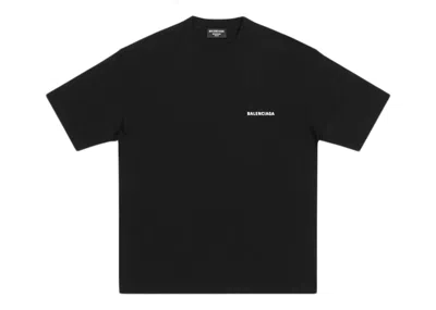 Pre-owned Balenciaga Men's  Logo Medium Fit T-shirt In Black