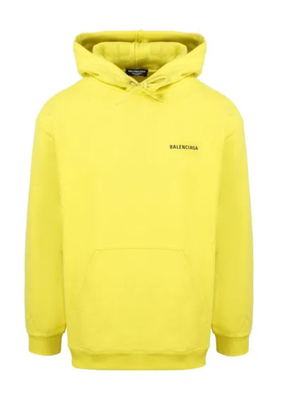 Pre-owned Balenciaga Men's  Logo Print Hoodie In Yellow