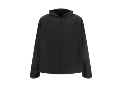 Pre-owned Balenciaga Men's  Logo Printed Nylon Oversized Jacket In Black