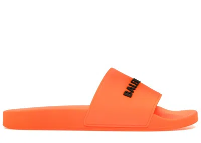 Pre-owned Balenciaga Men's  Logo Slide Sneakers In Fluo Orange