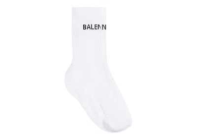 Pre-owned Balenciaga Men's  Logo Socks In White/black In Multi