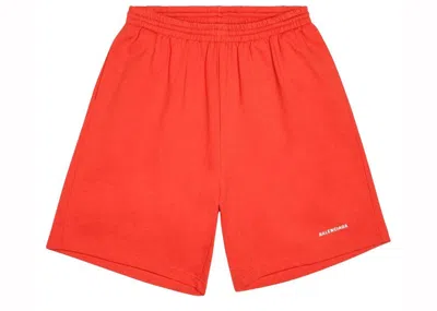 Pre-owned Balenciaga Men's  Logo Sweatshorts In Red