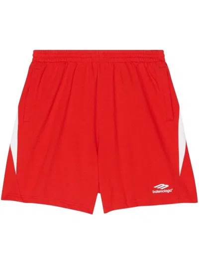 Pre-owned Balenciaga Men's  Logo Sweatshorts In Red