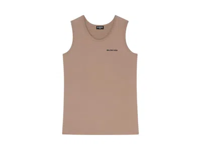 Pre-owned Balenciaga Men's  Logo Tank Top In Brown
