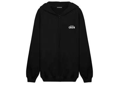 Pre-owned Balenciaga Men's  Logoprint Oversize Hoodie In Black