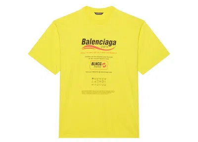 Pre-owned Balenciaga Men's  Logoprint Short Sleeve T-shirt In Yellow