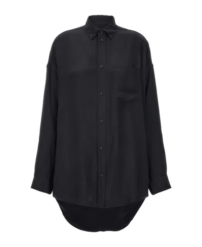 Pre-owned Balenciaga Men's  Long Sleeve Cocoon Shirt In Black
