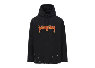 Pre-owned Balenciaga Men's  Metal Vintage Hoodie In Black