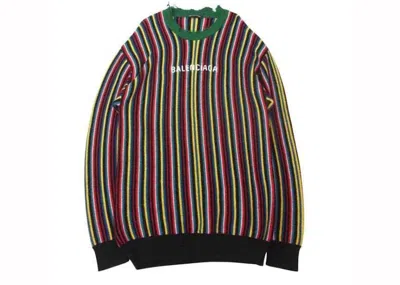 Pre-owned Balenciaga Men's  Oversize Crew Neck Sweater In Multi