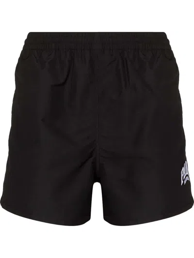 Pre-owned Balenciaga Men's  Paris Cities Swim Short In Black