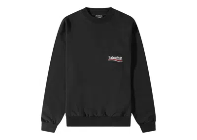 Pre-owned Balenciaga Men's  Political Campaign Crewneck Sweatshirt In Black/white/red