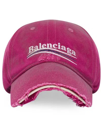 Pre-owned Balenciaga Men's  Political Campaign Distressed Cap In Pink
