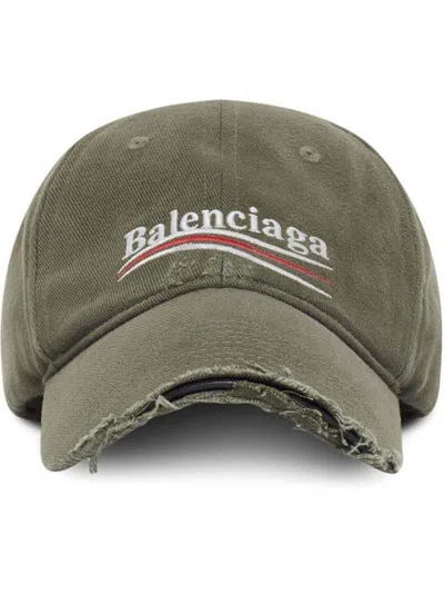 Pre-owned Balenciaga Men's  Political Campaign Distressed Capin Khaki