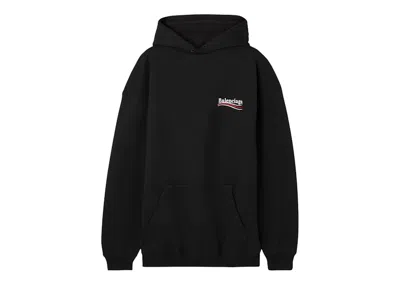 Pre-owned Balenciaga Men's  Political Campaign Large Fit Hoodie In Black