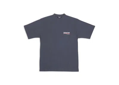 Pre-owned Balenciaga Men's  Political Campaign Large Fit T-shirt In Dark Grey/white