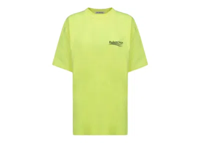 Pre-owned Balenciaga Men's  Political Campaign Large Fit T-shirt In Fluo Yellow