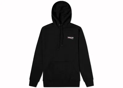 Pre-owned Balenciaga Men's  Political Campaign Logo Popover Hoodie In Black