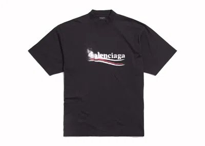 Pre-owned Balenciaga Men's  Political Stencil T-shirt In Black/white In Multi