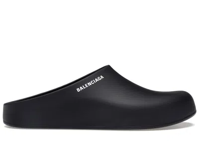 Pre-owned Balenciaga Men's  Pool Closed Slide Black Sneakers In Black Rubber