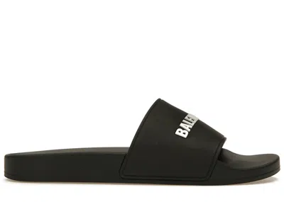 Pre-owned Balenciaga Men's  Pool Slide White Sneakers In Black