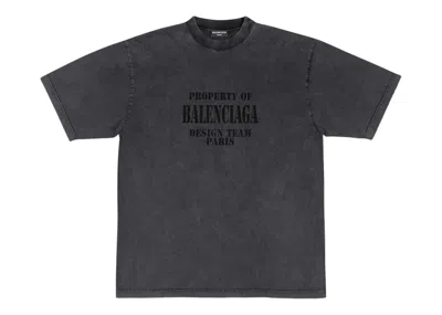 Pre-owned Balenciaga Men's  Property Large Fit Vintage T-shirt In Black/white