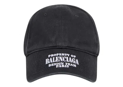 Pre-owned Balenciaga Men's  Property Strapback Cap In Black/white