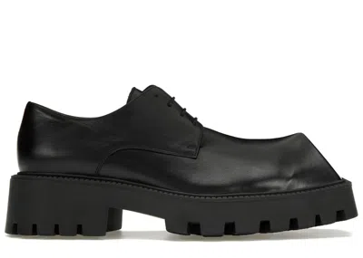 Pre-owned Balenciaga Men's  Rhino 25mm Derby Calfskin Sneakers In Black