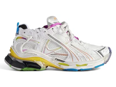 Pre-owned Balenciaga Men's  Runner Gardient Sneakers In White