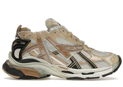 Pre-owned Balenciaga Men's  Runner Sneakers In Beige/black/white
