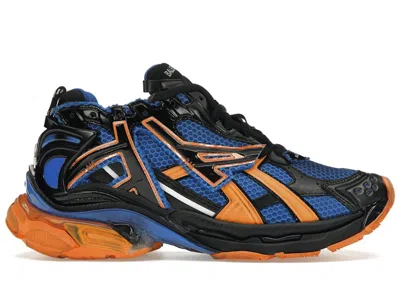 Pre-owned Balenciaga Men's  Runner Sneakers In Blue/orange/black