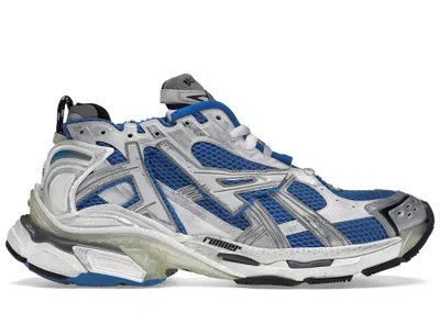 Pre-owned Balenciaga Men's  Runner Sneakers In Grey/blue/black