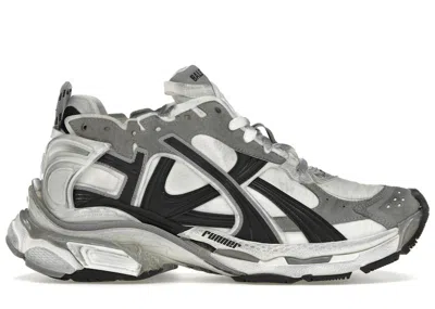 Pre-owned Balenciaga Men's  Runner Sneakers In Grey/white/black