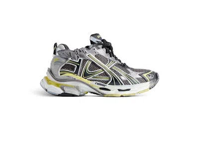 Pre-owned Balenciaga Men's  Runner Sneakers In Grey/yellow/white