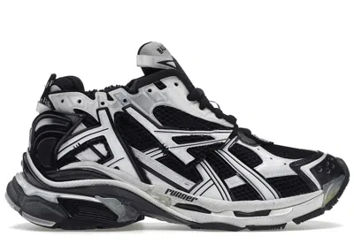 Pre-owned Balenciaga Men's  Runner Sneakers In White/black