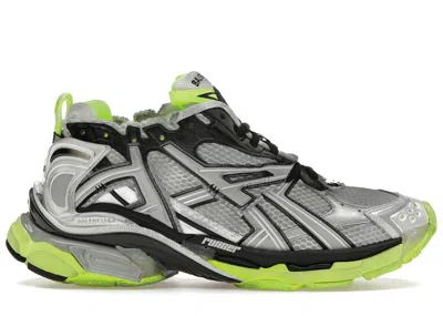 Pre-owned Balenciaga Men's  Runner Sneakers In White/black/neon Yellow