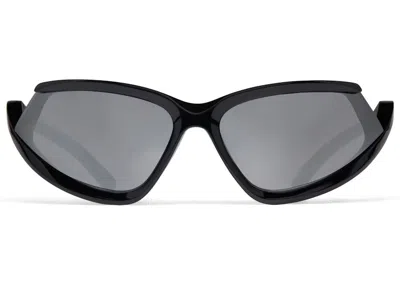 Pre-owned Balenciaga Men's  Side Xpander Cat Sunglasses In Black (751418t00071000)