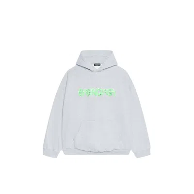 Pre-owned Balenciaga Men's  Slime Hoodie In Grey Green In Gray