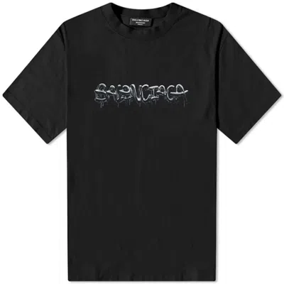 Pre-owned Balenciaga Men's  Slime T-shirt In Black