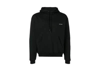Pre-owned Balenciaga Men's  Small Contrast Logo Print Hoodie In Black