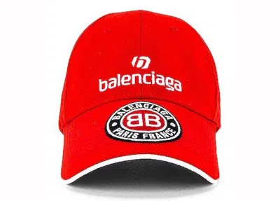 Pre-owned Balenciaga Men's  Soccer Cap In Red/white/black