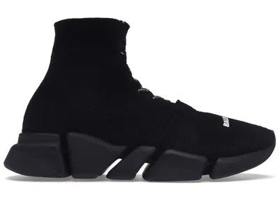 Pre-owned Balenciaga Men's  Speed 2.0 Lace Up Sneakers In Black