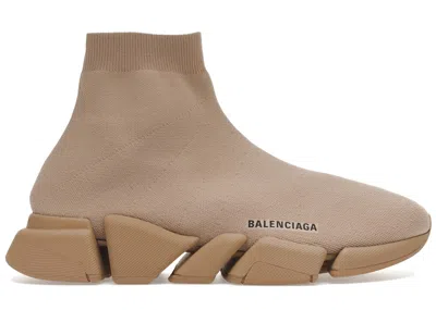 Pre-owned Balenciaga Men's  Speed 2.0 Sneakers In Beige