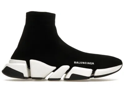 Pre-owned Balenciaga Men's  Speed 2.0 Sneakers In Black/white