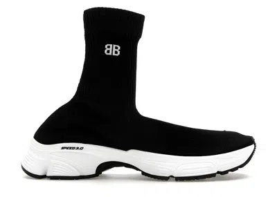 Pre-owned Balenciaga Men's  Speed 3.0 Sneakers In Black/white