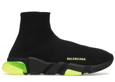 Pre-owned Balenciaga Men's  Speed Trainer Clearsole Fluo Sneakers In Yellow