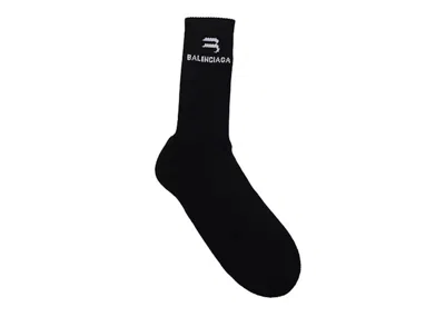 Pre-owned Balenciaga Men's  Sporty B Logo Socks In Black/white