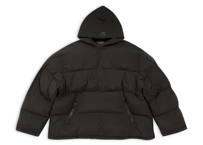 Pre-owned Balenciaga Men's  Sporty B Pullover Puffer Jacket In Black